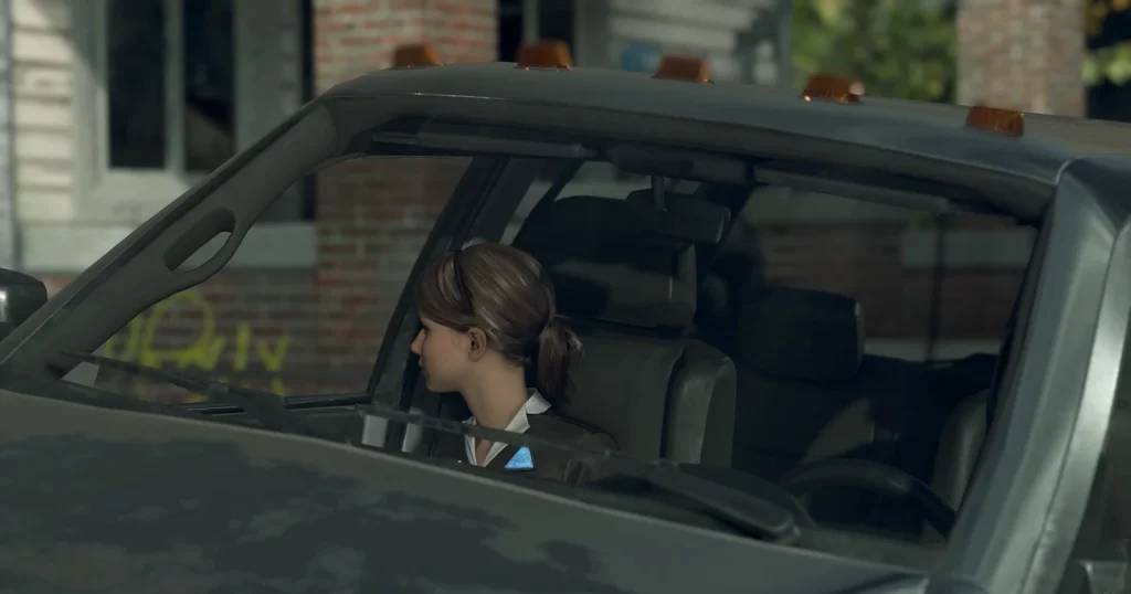 Kara from Detroit: Become Human sitting in car