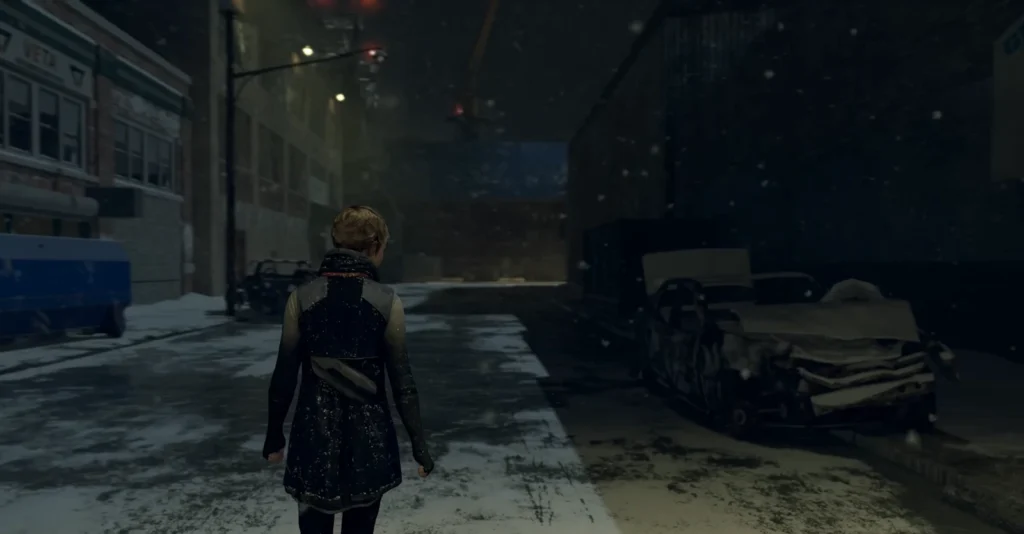 Kara walks down snowy street in Detroit: Become Human