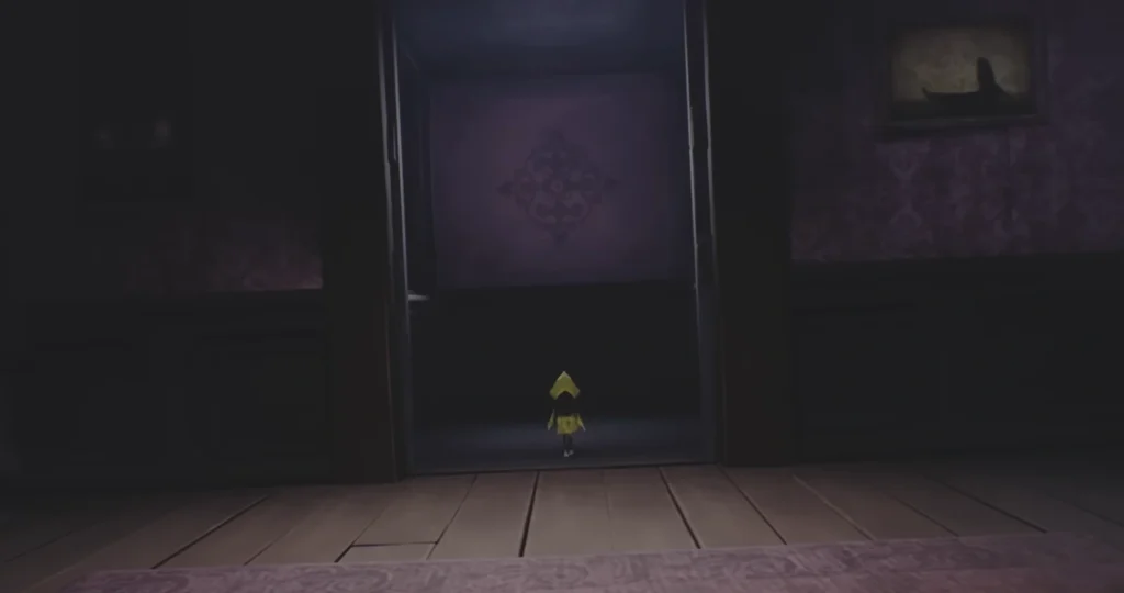 Six from Little Nightmares walks into dark doorway