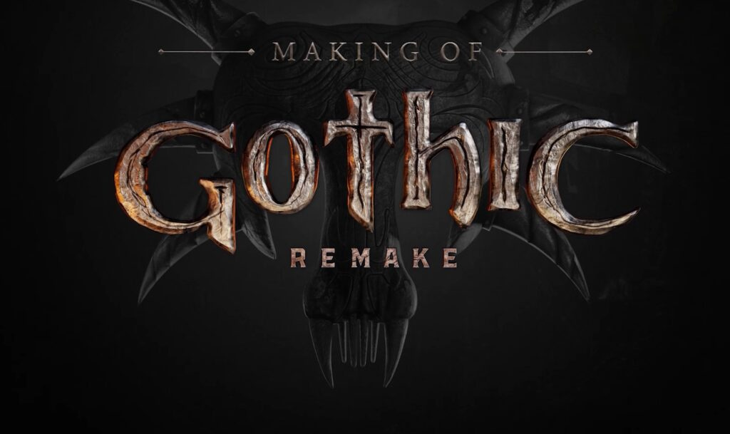 Gothic Remake logo over dark skull background