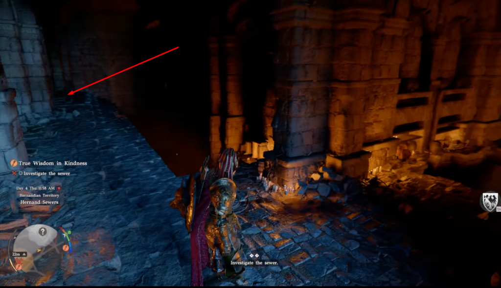 Кратос держит предмет, Атрей стоит среди снежных скал