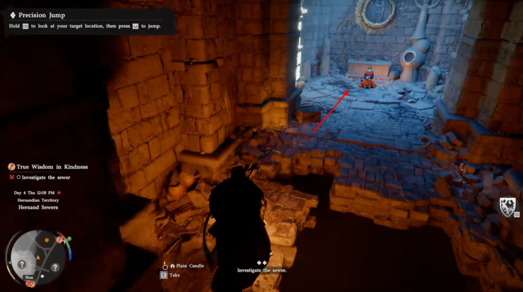 Кратос бьёт рунический камень на скале God of War