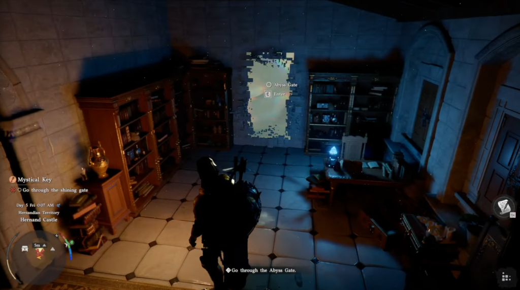 Кратос и Атрей прячутся за скалой в Хельхейме