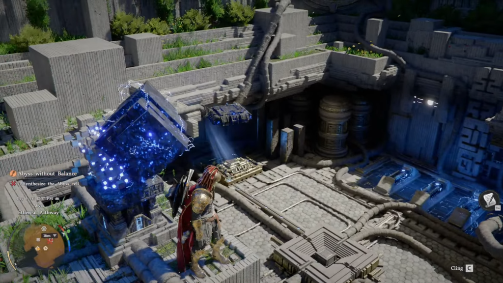 Кратос из God of War поднимается среди руин храма