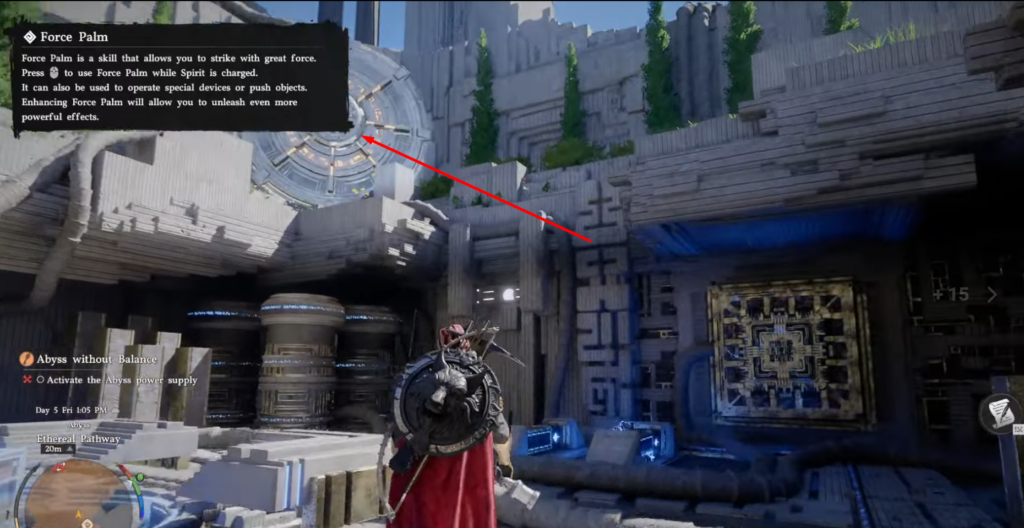 Кратос из God of War карабкается по золотой платформе