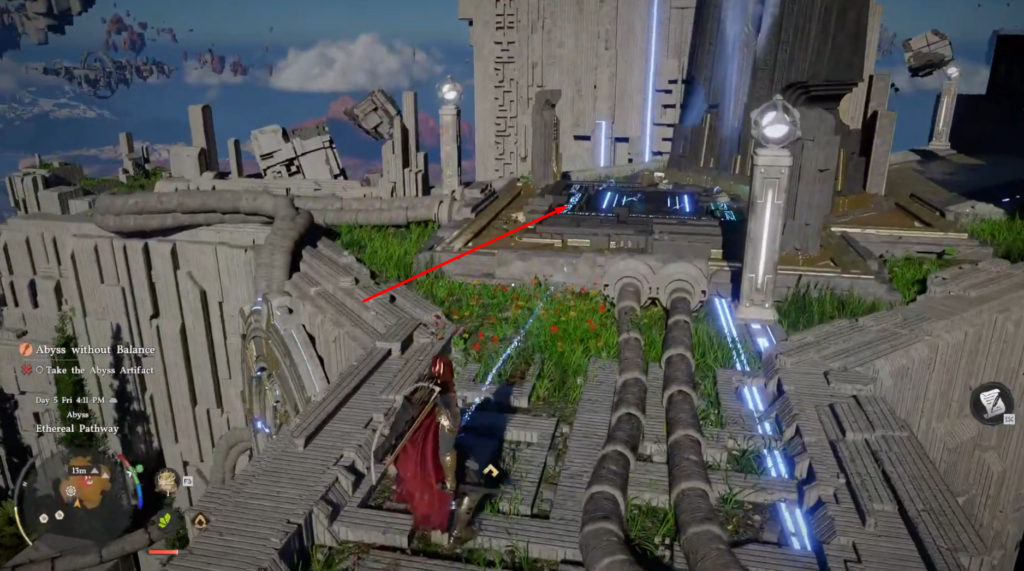 Кратос сражается с монстром в синей пещере