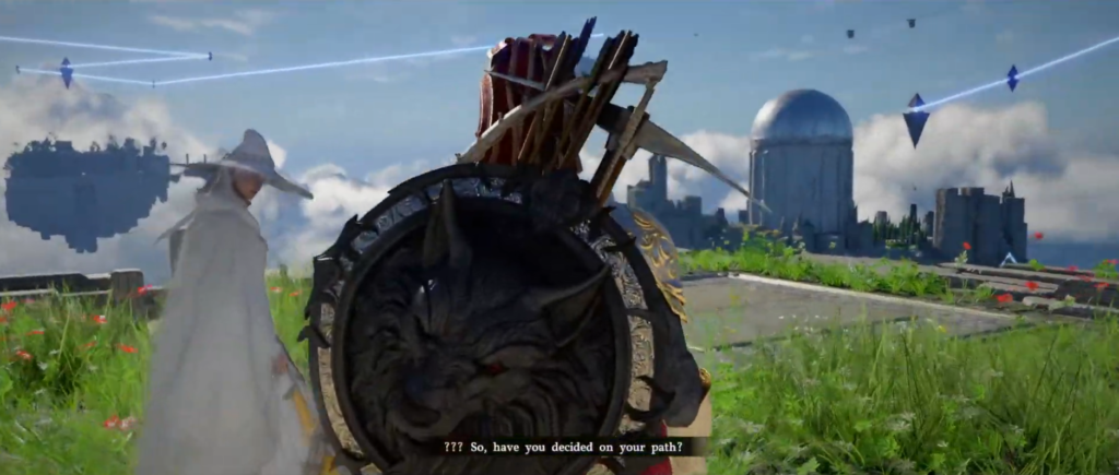 Кратос и Атрей стоят перед шипами в храме