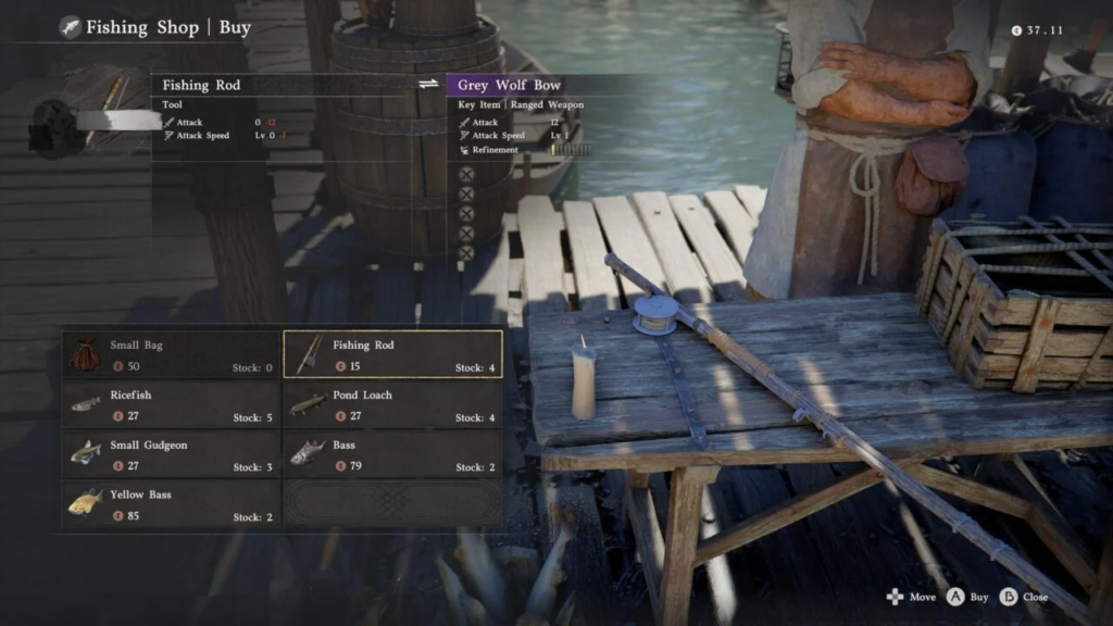 Fishing shop buy menu over dockside table