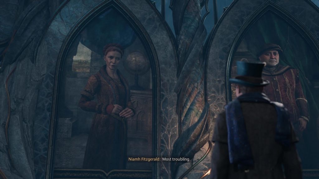 Niambh Fitzgerald speaks in Hogwarts Legacy mirror room