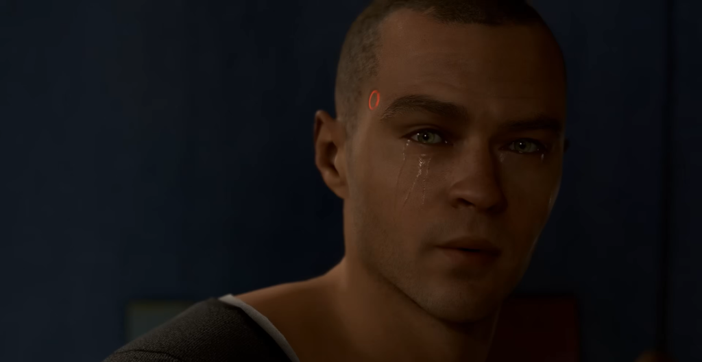 Connor android cries in Detroit: Become Human scene