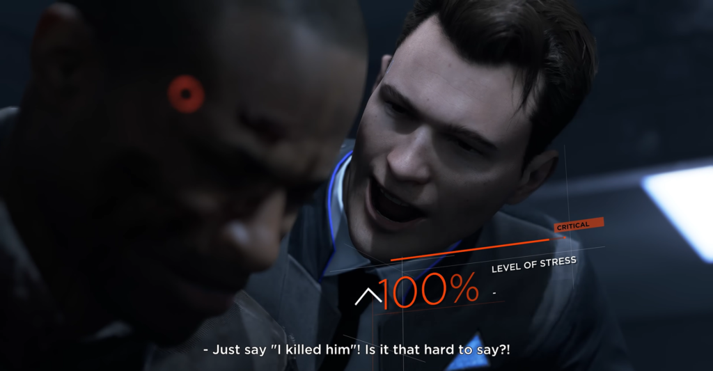 Connor interrogates Markus in Detroit: Become Human scene