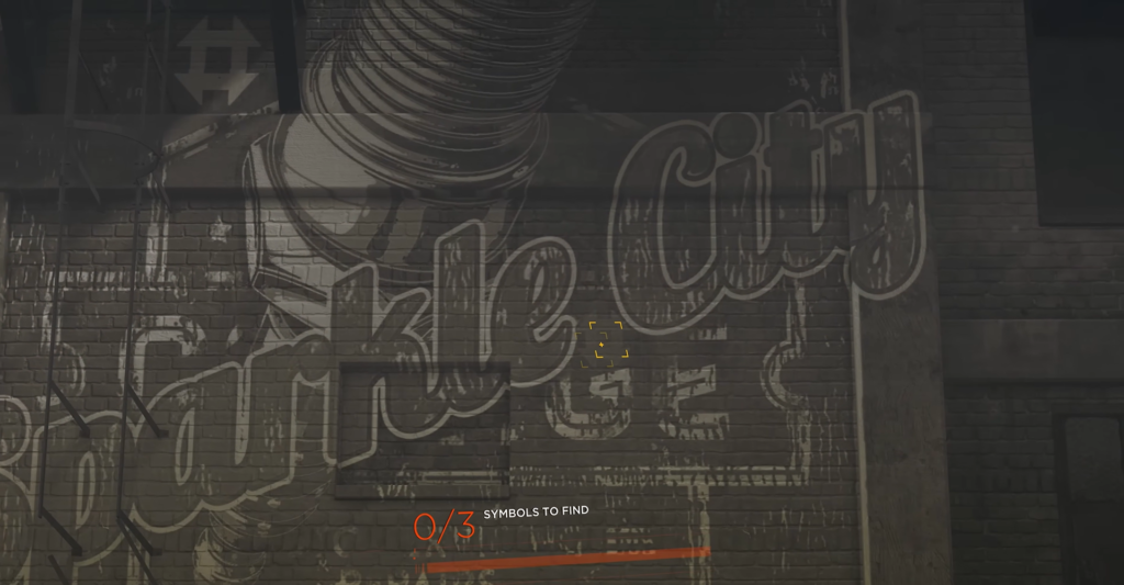 Graffiti reading “Sparkle City” on brick wall