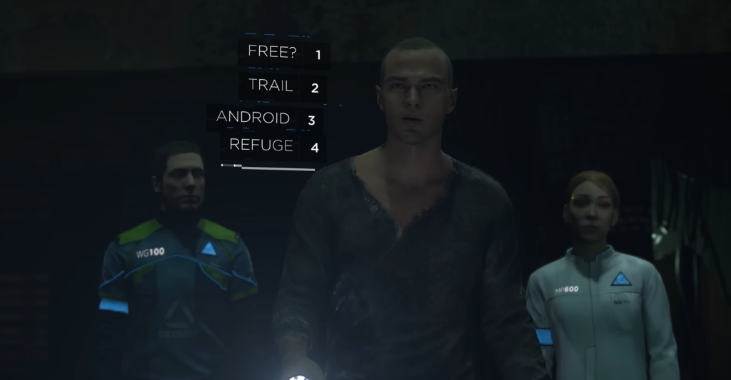 Markus in Detroit: Become Human facing dialogue choices