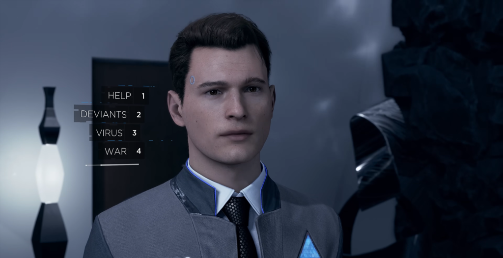 Connor from Detroit: Become Human talking indoors