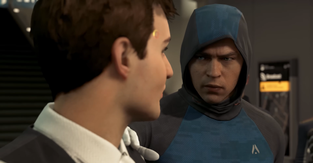 Connor and Markus talk inside Detroit: Become Human facility