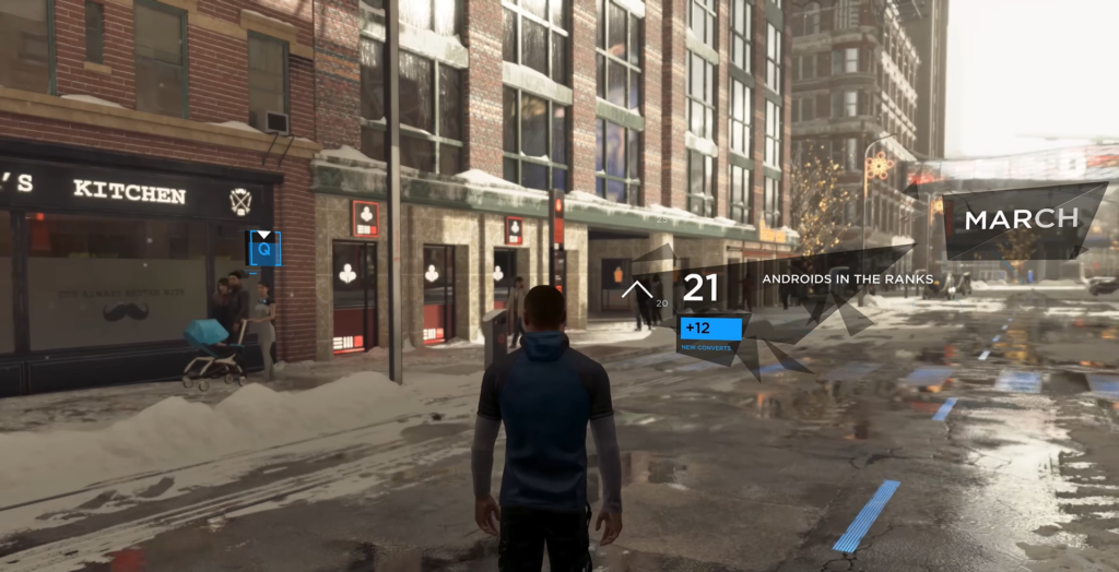 Detroit: Become Human Markus walking on snowy street