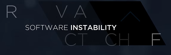 Software instability text on dark background