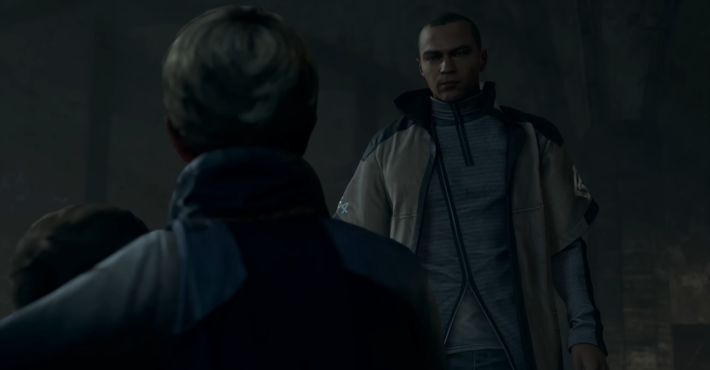 Markus from Detroit: Become Human faces Connor indoors