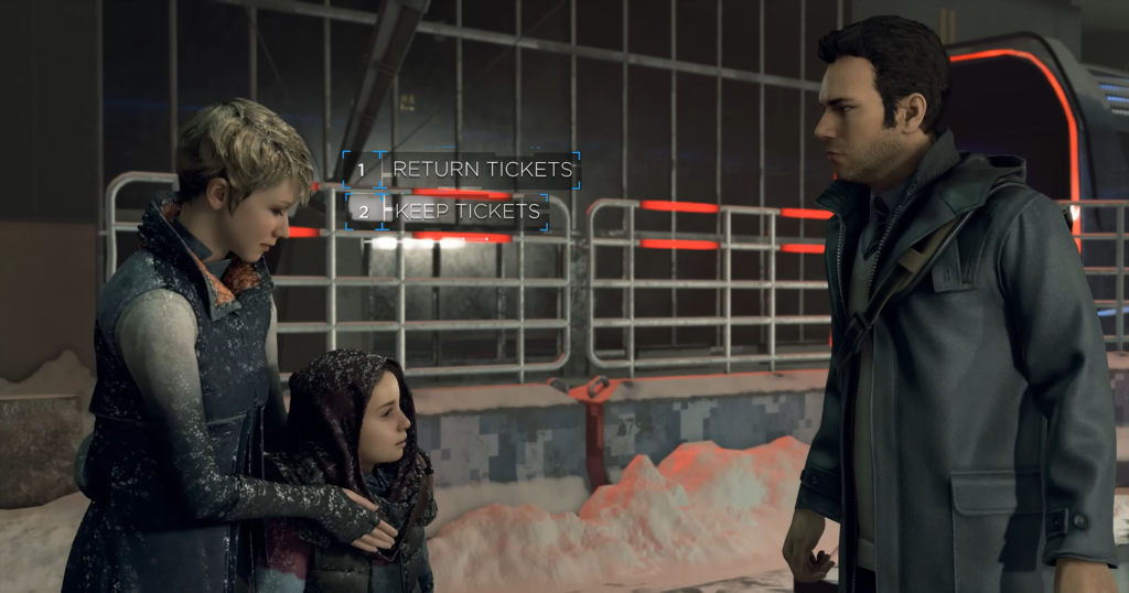 Kara and Alice face Connor in snowy Detroit: Become Human