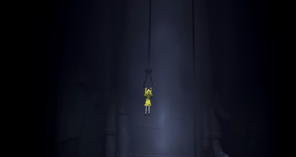 Six from Little Nightmares hanging in dark corridor