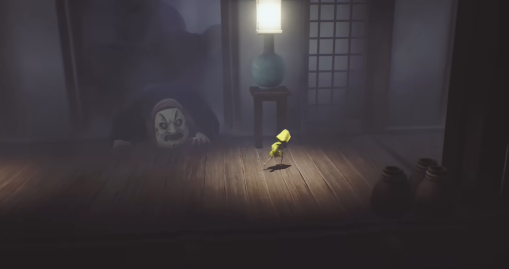 Six from Little Nightmares runs across wooden room