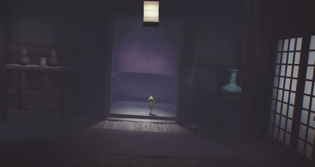 Six from Little Nightmares walks into elevator room