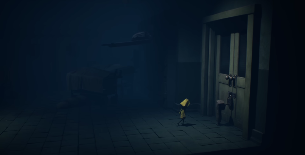 Six from Little Nightmares stands by locked door