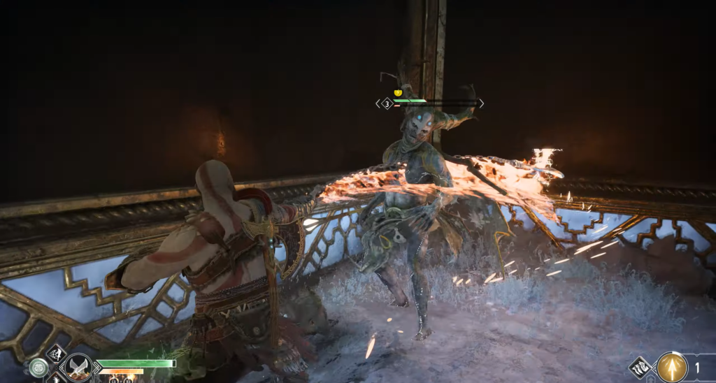 Kratos fights draugr in God of War arena