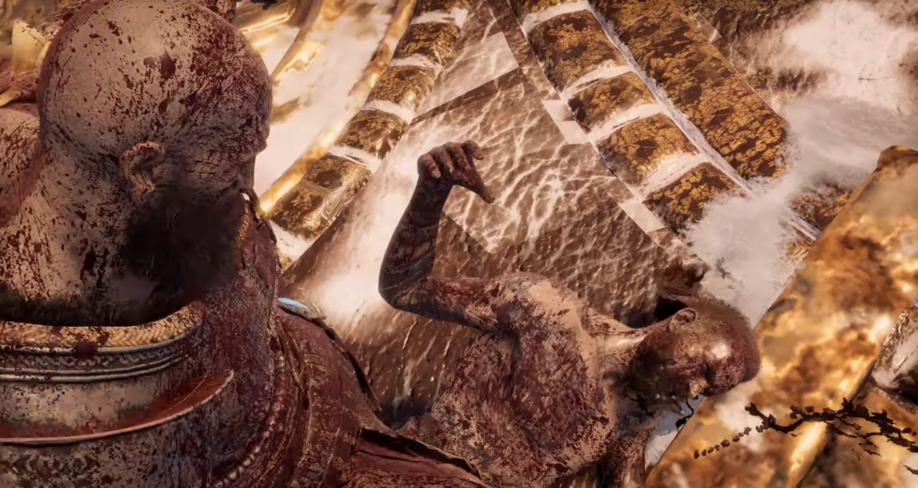 Kratos fights Baldur in God of War arena